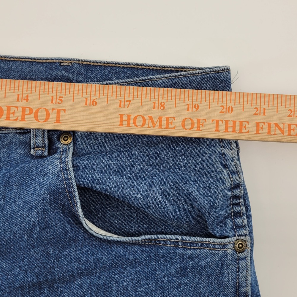 Wrangler Mens Jeans 40x34 Bootcut Blue Denim Cotton Spandex Rugged Wear - Picture 3 of 6